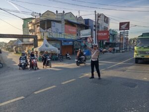 Sat Lantas Polres Batu Bara Lancarkan Arus Lalu Lintas di Sejumlah Titik Rawan