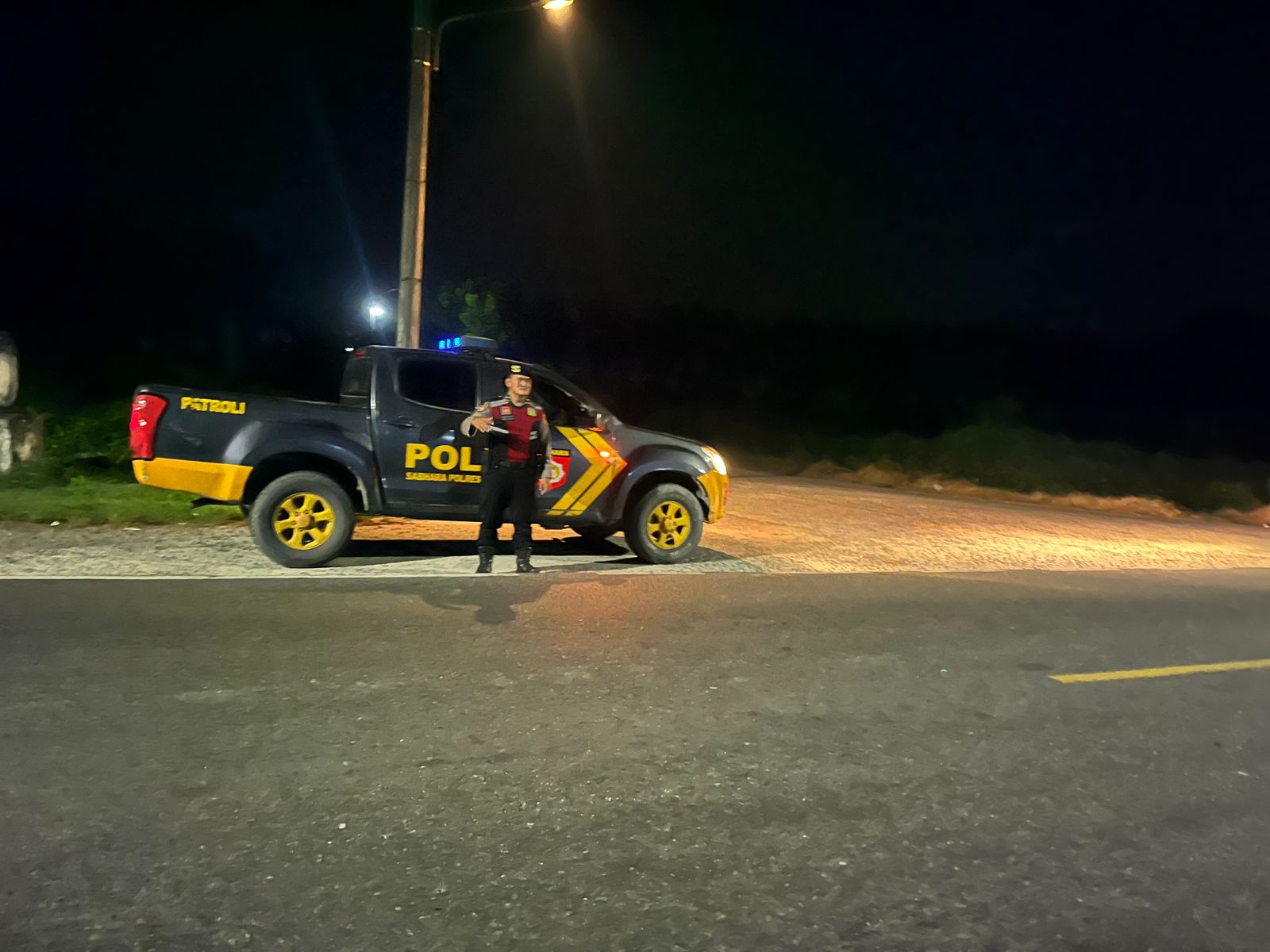Patroli Blue Light Polres Batu Bara Amankan Simpang Limau Manis