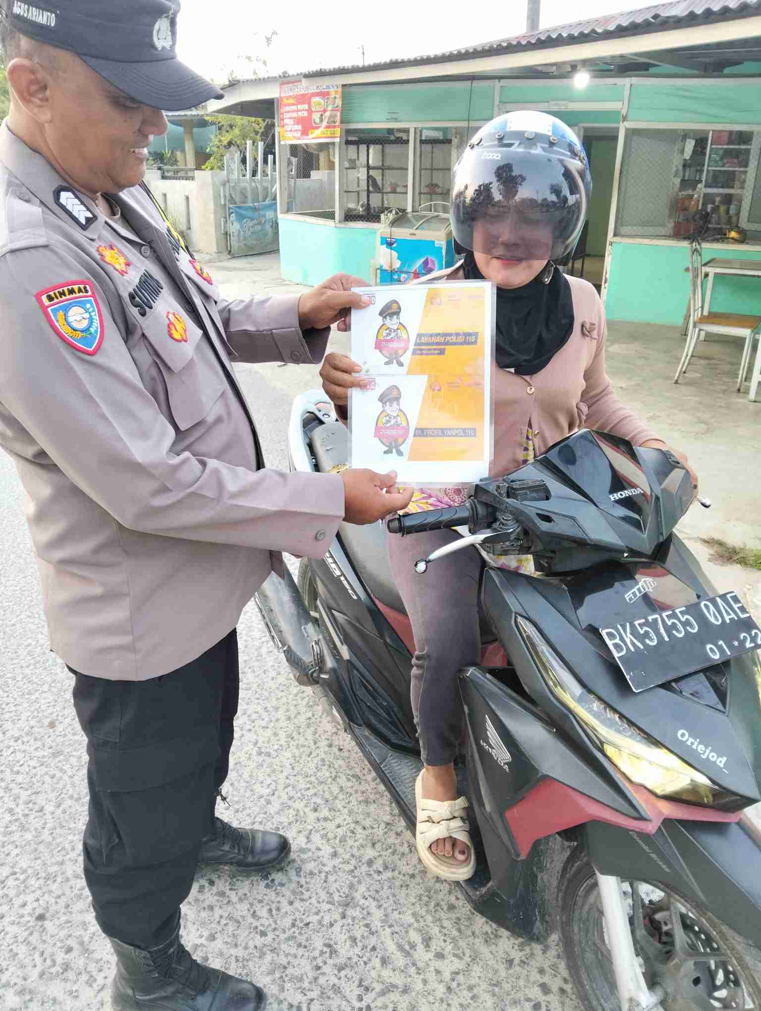 Polsek Indrapura Sosialisasikan Call Center 110 ke Masyarakat Desa Sipare Pare