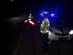 Patroli Blue Light, Satlantas Polres Batu Bara Jamin Kamseltibcarlantas di Jalinsum
