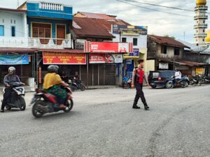 Sat Samapta Polres Batu Bara Gelar Strong Point Pagi, Wujudkan Keamanan dan Kelancaran Lalu Lintas