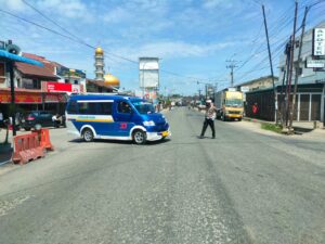 Sat Lantas Polres Batu Bara Atur Lalu Lintas, Jamin Kamseltibcarlantas di Sejumlah Titik