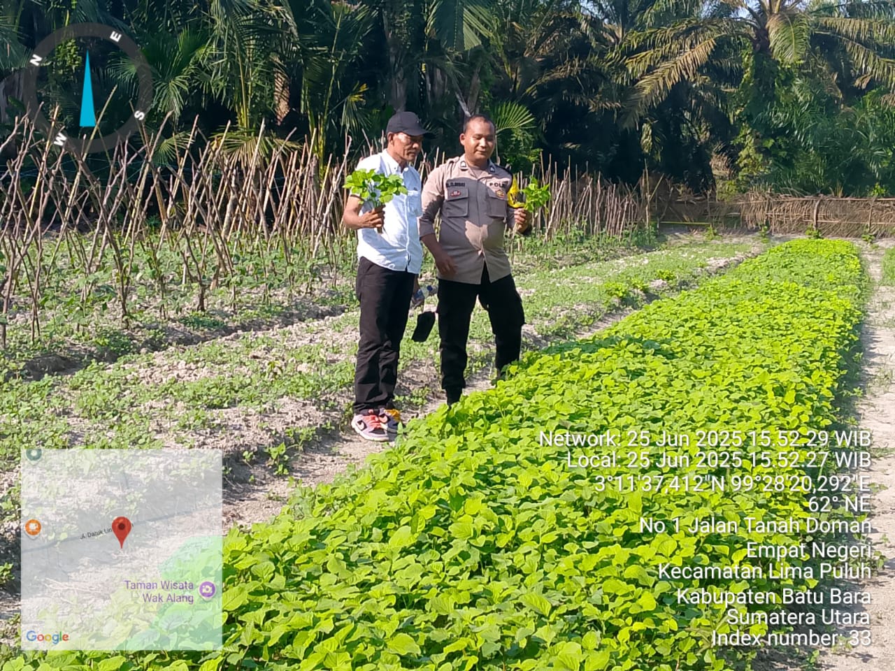 Bhabinkamtibmas Polsek Lima Puluh Sukses Koordinasi dan Pengecekan Lahan Pekarangan Warga