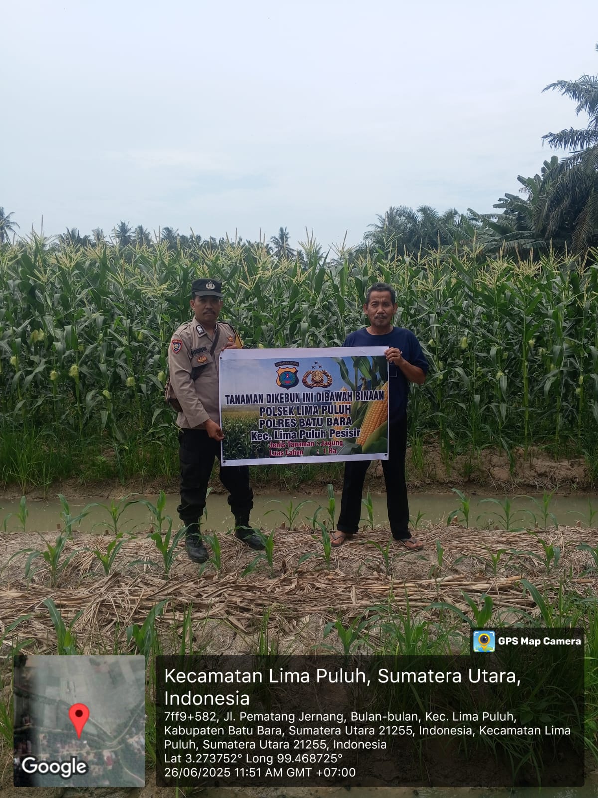 Bhabinkamtibmas Polsek Lima Puluh Dorong Ketahanan Pangan di Desa Perupuk