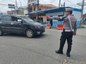 Satlantas Polres Batu Bara Atur Lalu Lintas di Sejumlah Titik Rawan