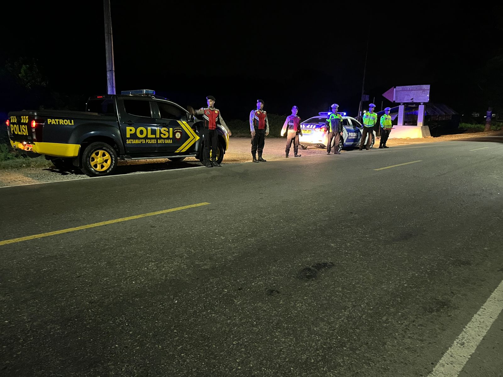 Patroli Gabungan Polres Batu Bara Antisipasi Kejahatan Malam Hari