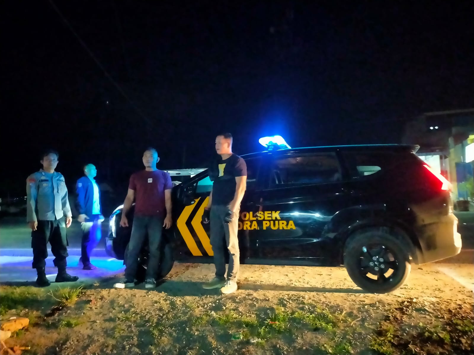 Patroli Malam Polsek Indrapura Cegah Gangguan Kamtibmas di Jalinsum