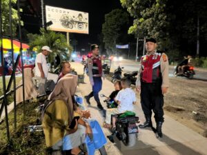 Sat Samapta Polres Batu Bara Sosialisasikan Kamtibmas dan Imbau Kewaspadaan di Sei Bejangkar