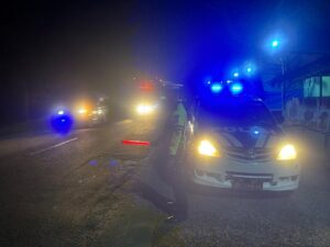 Satlantas Polres Batu Bara Patroli Blue Light, Jaga Keamanan dan Kelancaran Lalu Lintas di Jam Rawan