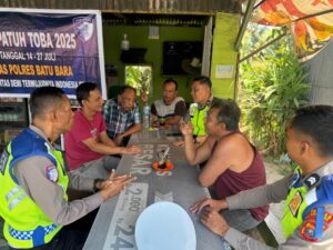 Kasatlantas Polres Batu Bara Sukseskan Dikmas Lantas “Lalu Lintas Menyapa – Ngopi Bareng” di Desa Sumber Padi