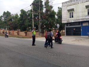 Sat Lantas Polres Batu Bara Jaga Kamseltibcarlantas di Sejumlah Titik Rawan
