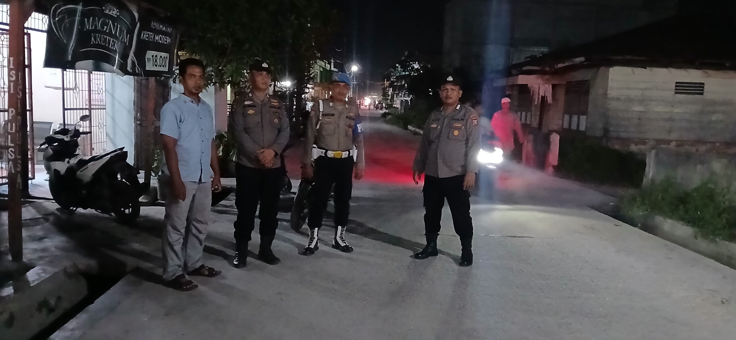 Polsek Medang Deras Giatkan Patroli Malam, Perangi Kejahatan dan Jaga Keamanan Warga