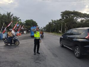 Satlantas Polres Batu Bara Gencar Atur Lalu Lintas Sore, Jaga Kamseltibcarlantas Tetap Kondusif