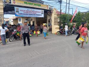 Satlantas Polres Batu Bara Sukses Amankan Lalu Lintas Gerakan Pangan Murah di Depan Mako Polres, Masyarakat Apresiasi