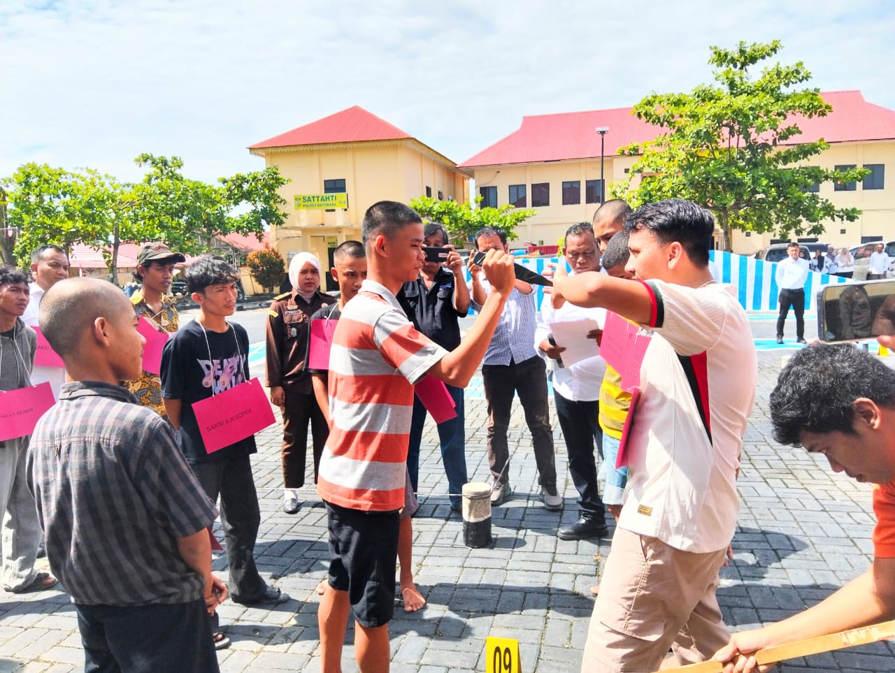 Penganiayaan dan Pembunuhan Jasa Direkonstruksi Polres Batu Bara Dengan 15 Adegan dan 6 Tersangka