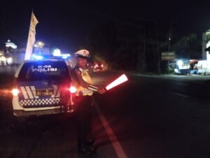 Sat Lantas Polres Batu Bara Intensifkan Patroli Blue Light, Antisipasi Gangguan Kamseltibcarlantas