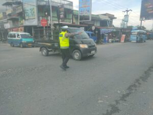 Satlantas Polres Batu Bara Gencar Lakukan Pengaturan Lalu Lintas di Sejumlah Titik Rawan
