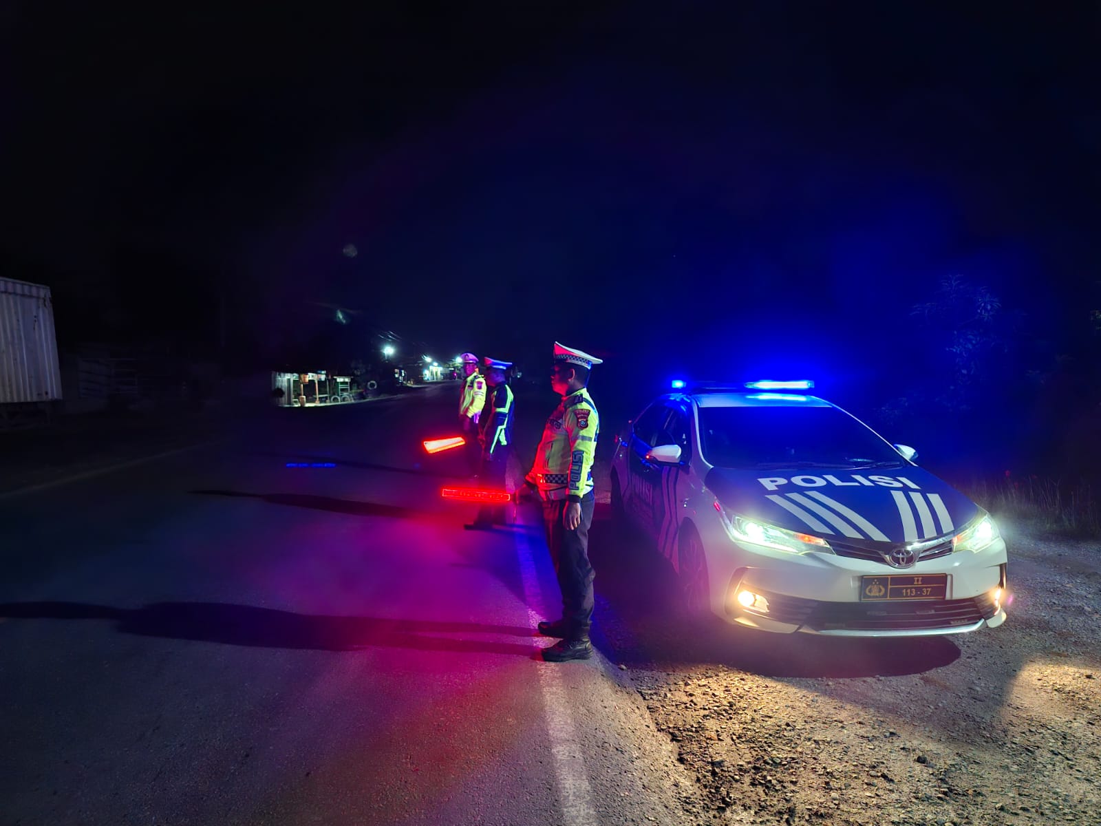 Polres Batu Bara Gelar Patroli Blue Light, Ciptakan Kamseltibcarlantas Kondusif