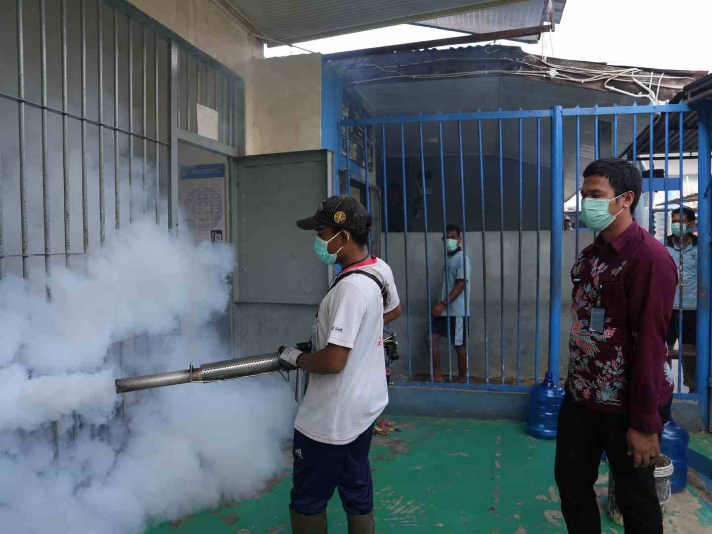 Rutan Pangkalan Brandan Fogging Seluruh Area, Antisipasi Penyakit Pasca Penyebaran Banjir