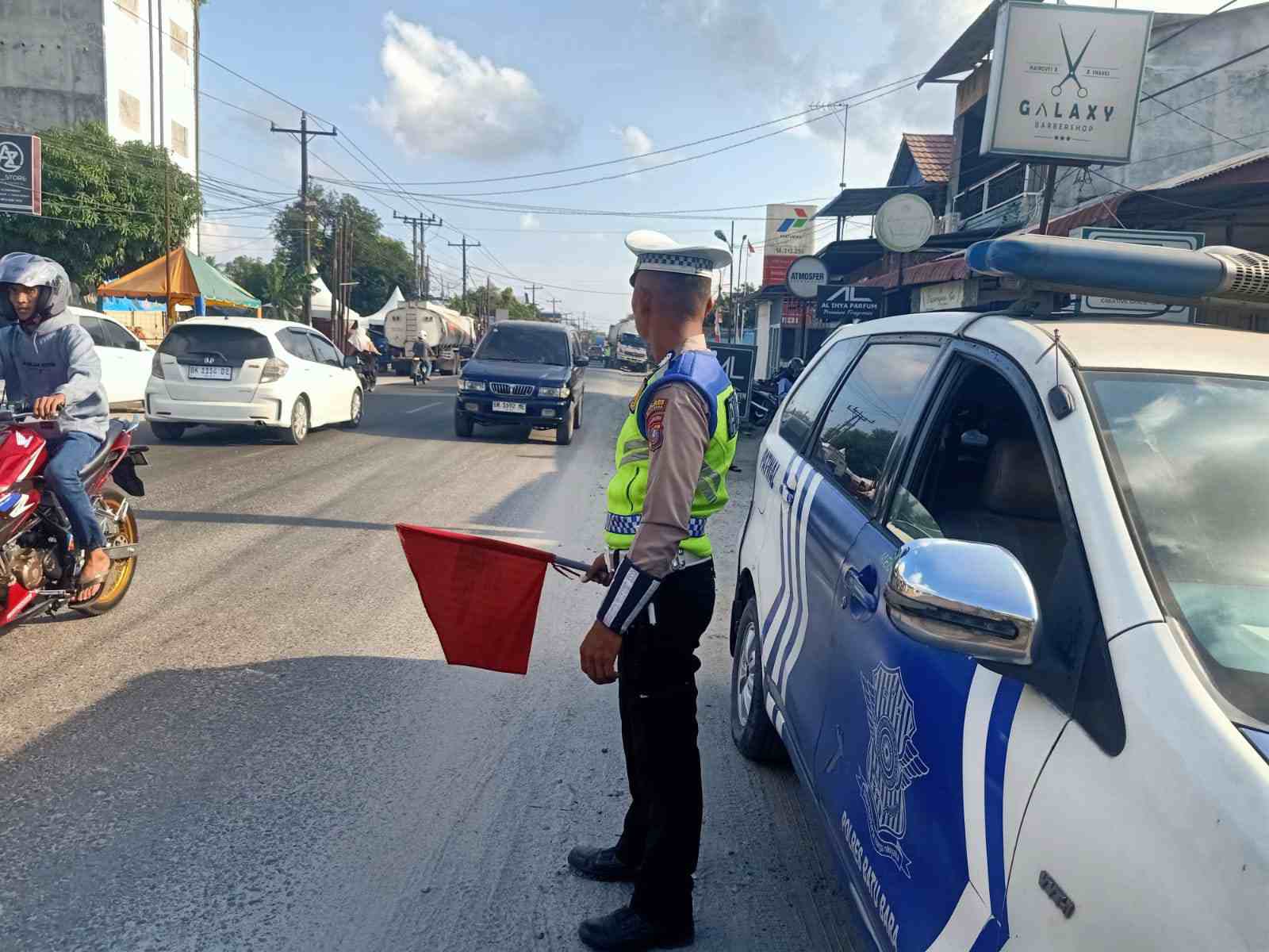 Satlantas Polres Batu Bara Gelar Patroli Kibas Bendera dan Video Situasi Arus Lalu Lintas