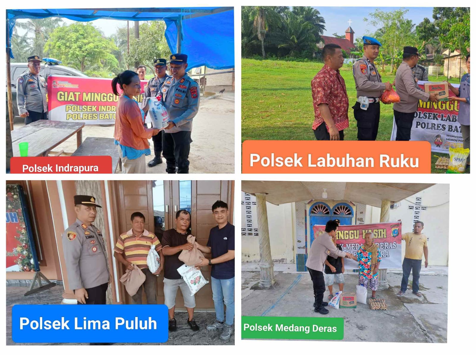 “Uluran Tangan Polres Batu Bara, Senyum Bahagia Kaum Dhuafa!”, Minggu Kasih Sentuh Hati Masyarakat dengan Berbagi Berkah