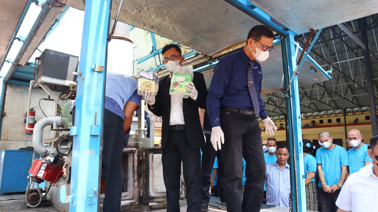 Polresta Deliserdang Musnahkan Barang Bukti Narkoba Senilai Tujuh Miliar Lima Puluh Tujuh Juta Rupiah