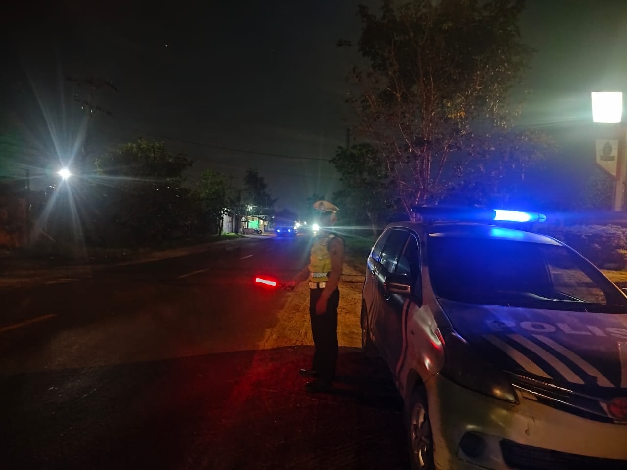 Sat Lantas Polres Batu Bara Gelar Patroli Blue Light di Jalinsum Indrapura