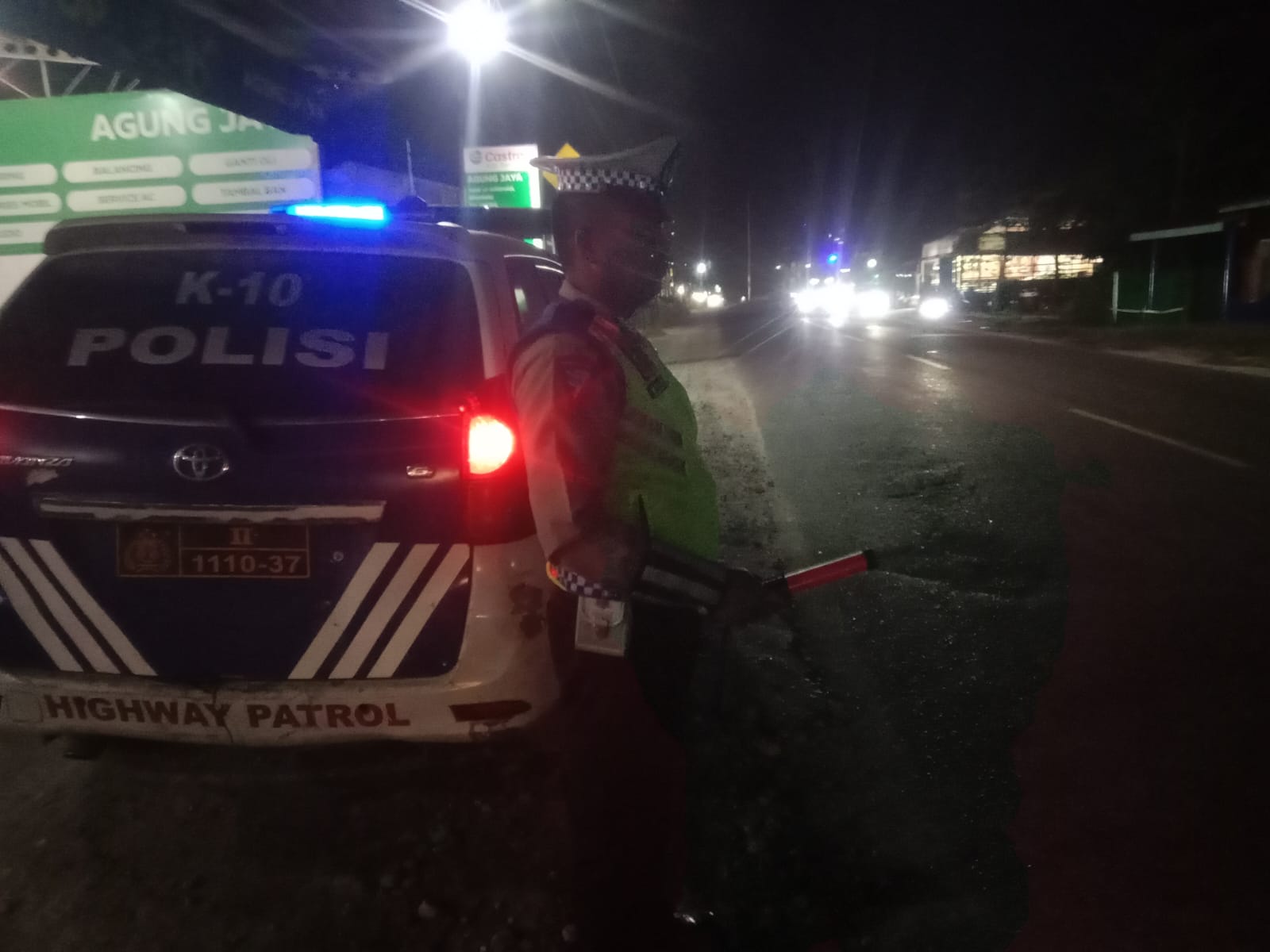Sat Lantas Polres Batu Bara Gelar Patroli Blue Light Malam Hari di Jalinsum Indrapura   
