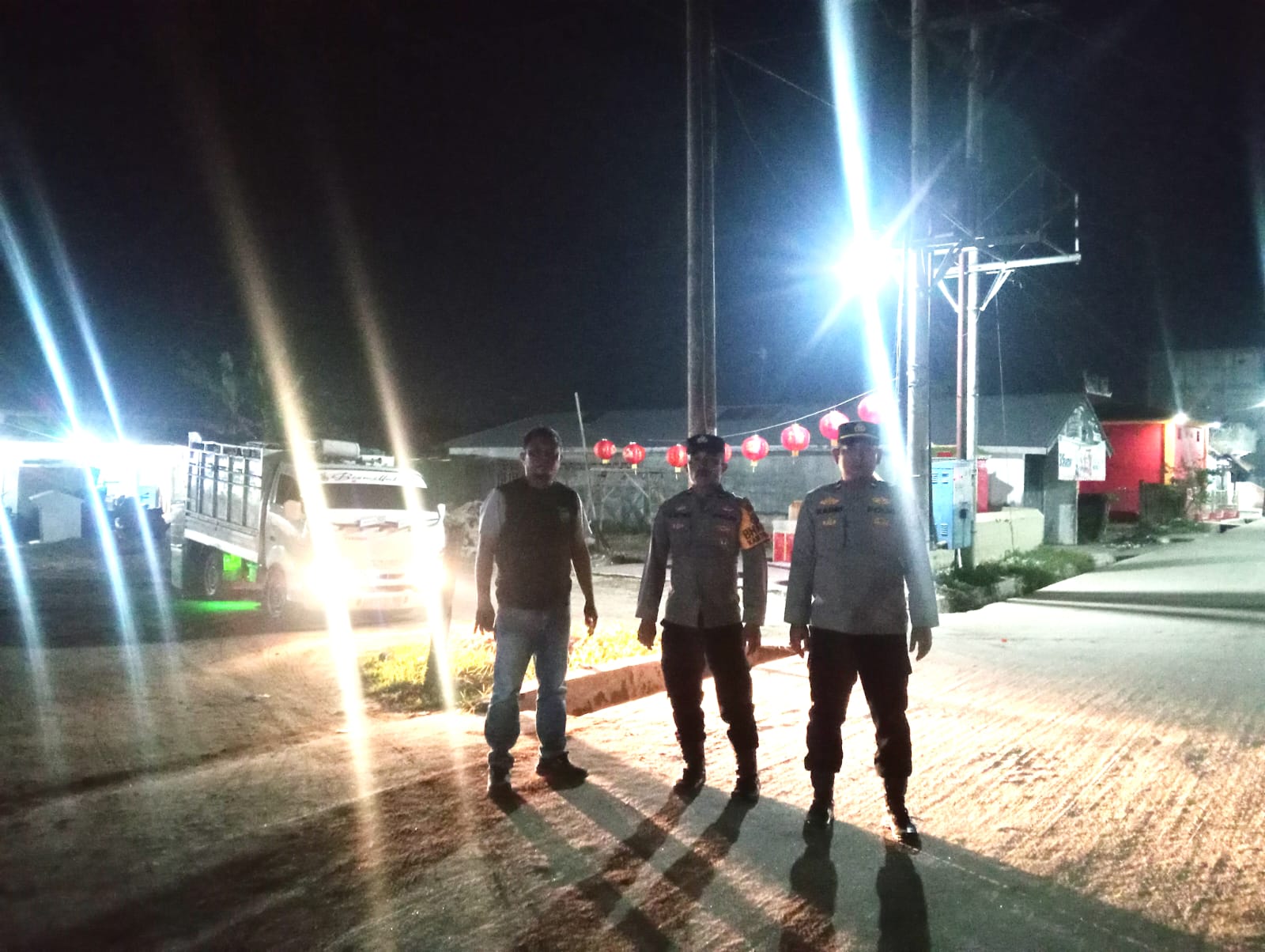 Polsek Medang Deras gelar patroli malam gabungan, antisipasi kejahatan dan tawuran di wilayahnya